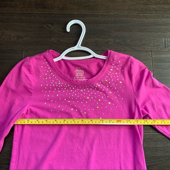 Faded Glory Kids XL Cotton Pink Sparkly Long Sleeve - Picture 5 of 9